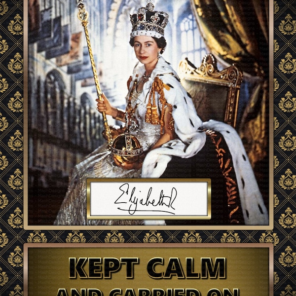 La reine Elizabeth II - Reine du Royaume-Uni - Impression photo A4 signée