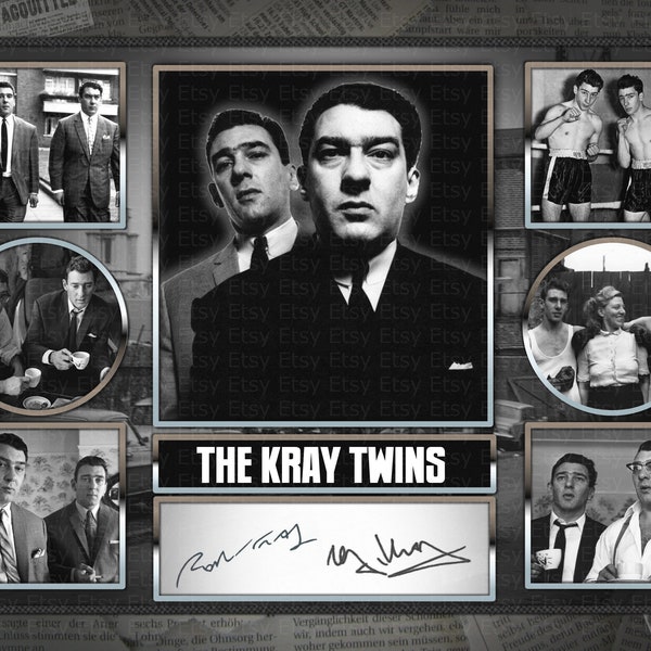 The Krays - Gangsters -  A4 Signed Photo Print Memorabilia