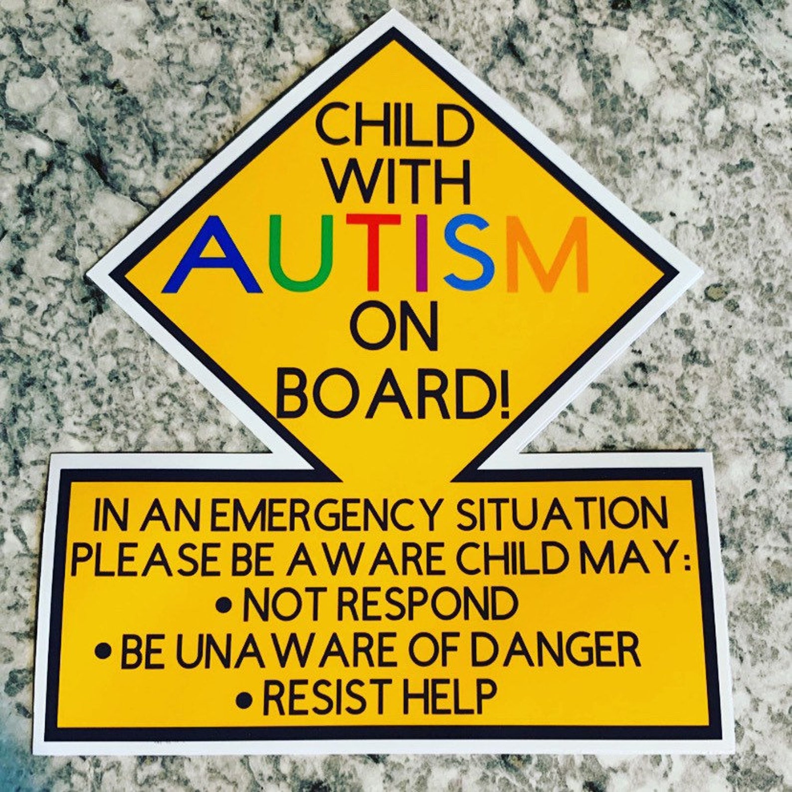 Child with autism on board decal Etsy