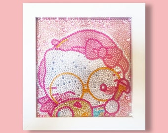 Diamond Painting Hello Kitty Stickers, Completed Set of 9 Diamond Painting  Stickers, Girls Stickers, Room Decorations 