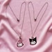 Matching silver plated kuromi and my melody necklaces | cute unique gifts for friends, girlfriend, boyfriend