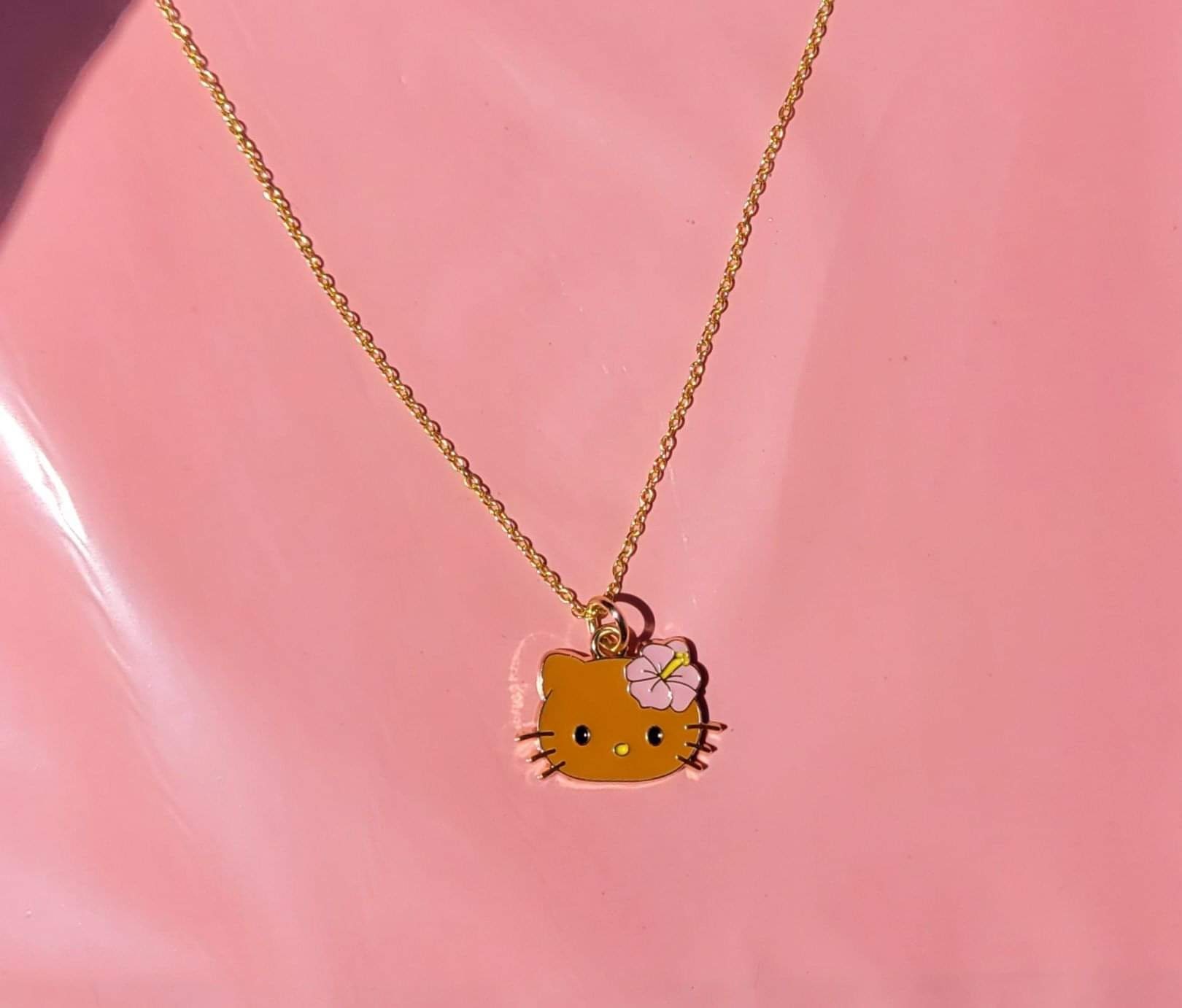 Sanrio Hello Kitty Y2K Shoulder Purse Hawaiian Hibiscus Tan Hello Kitty Bag