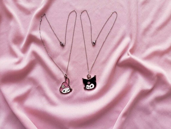 Matching Sanrio Necklaces Set, My Melody and Kuromi, Kawaii Adorable Unique  Gift for Bestfriend/bffs/friendship/couples, Sanrio Girl Gift 