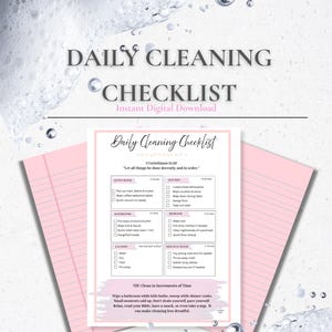 Checkliste für die tägliche Reinigung | Christliche Hausfrau Kalender | Auf Glauben basierende Routine (US Letter PDF)