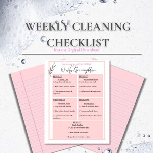 Checkliste für die wöchentliche Reinigung | Christliche Hausfrau | Home-Reset-Planer (US Letter PDF)