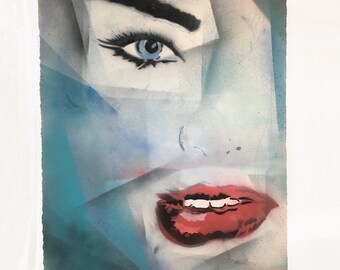 Astraea - Original Hand-Painted Large Canvas Stencil Graffiti Street Art Spray Paint Pop Art Style Painting Gallery Home Decor