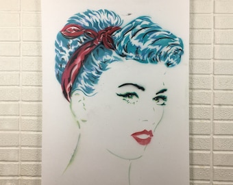 Ellie May - Original Hand-Painted Large Canvas Stencil Graffiti Street Art Spray Paint Pop Art Style Painting Gallery Home Decor