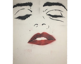 Sentia - Original Hand-Painted Large Canvas Stencil Graffiti Street Art Spray Paint Pop Art Style Painting Gallery Home Decor