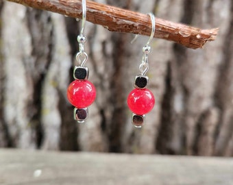 Jade and Hematite Earrings