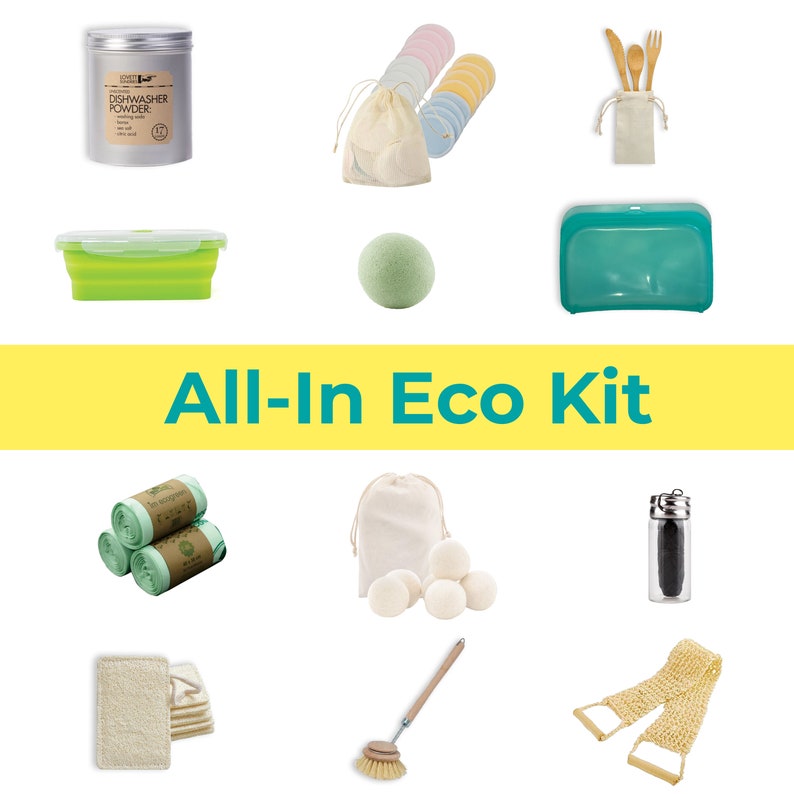 Zero Waste Kit Sustainable Eco Friendly Kit Zero Waste Gift Set Low Waste Gift Zero Waste Kitchen Set Eco Friendly All-in Starter Kit