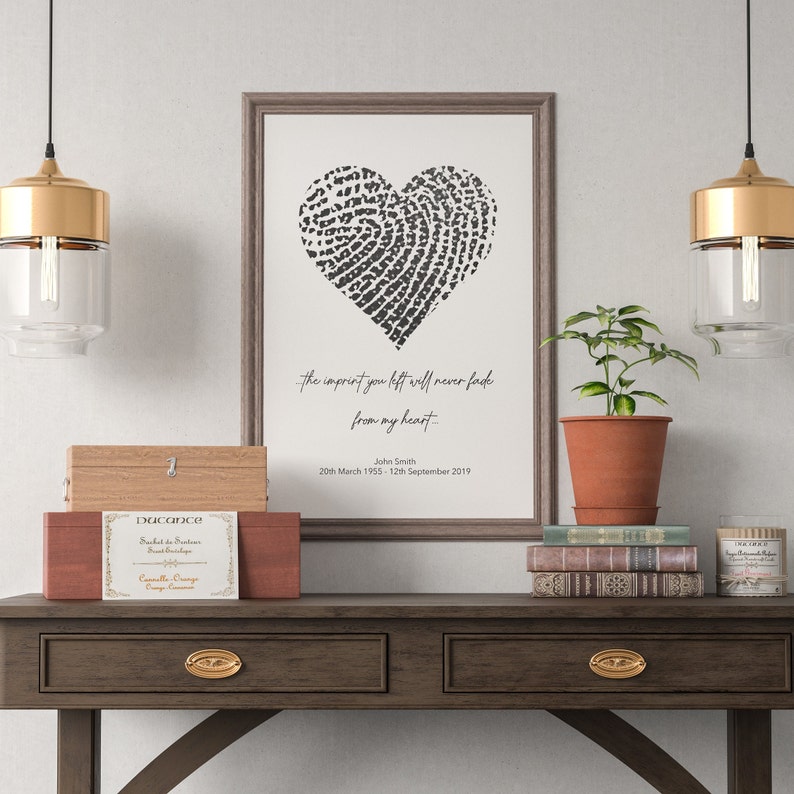 Personalised Fingerprint Keepsake Memorial Unique and Lasting Memory Print NO FRAME image 4