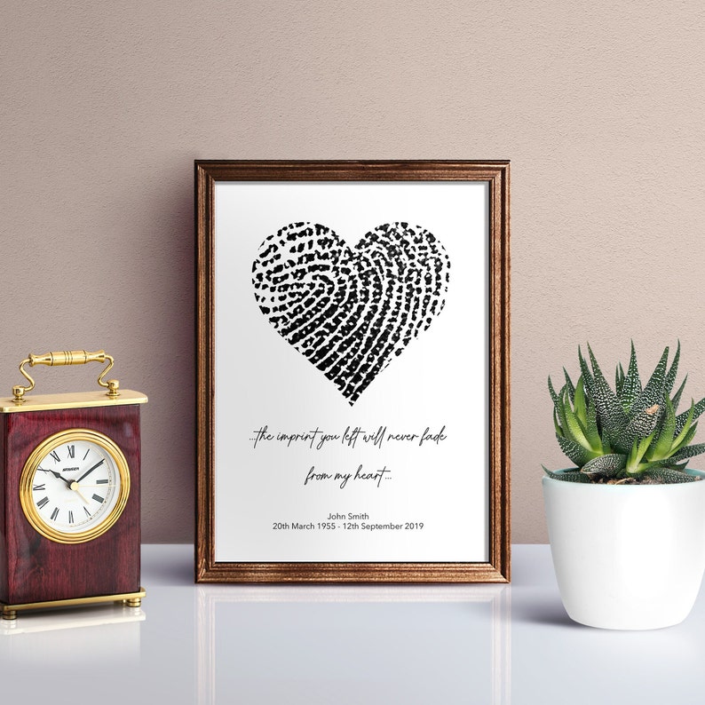 Personalised Fingerprint Keepsake Memorial Unique and Lasting Memory Print NO FRAME image 5