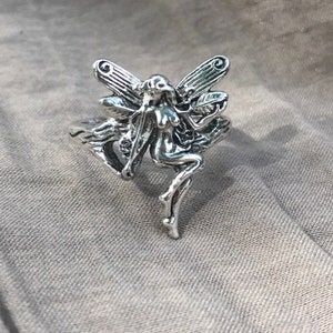 Silver Antique Style Fairy Design Ring-Fairy Ring-Silver 925 Ring-Streetwear-Vintage Angel Fairy Ring-Beautiful Fairy Ring-Gifts For Her