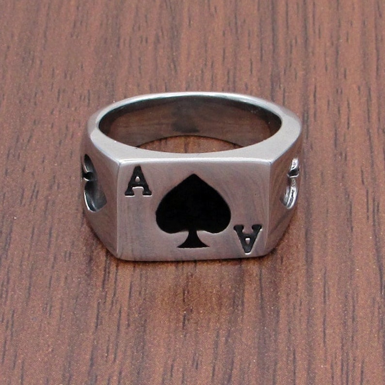Ace of Spades Ringpoker Ringplaying Card Ringstreetwear Etsy