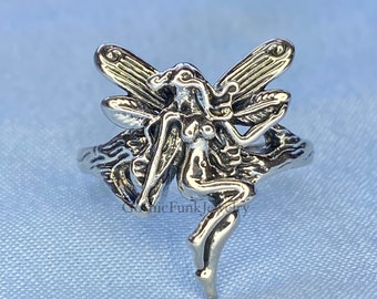 Silver Antique Style Fairy Design Ring-Fairy Ring | Vintage Angel Fairy Ring | Beautiful Fairy Ring | Faerie Ring