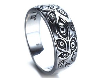 Silver Eye Ring-Punk Ring-Monster Eye Ring-Punk Ring-Streetwear Ring-Cool Ring-Protection Ring-Gothic Ring-Fun Ring-Creative Ring