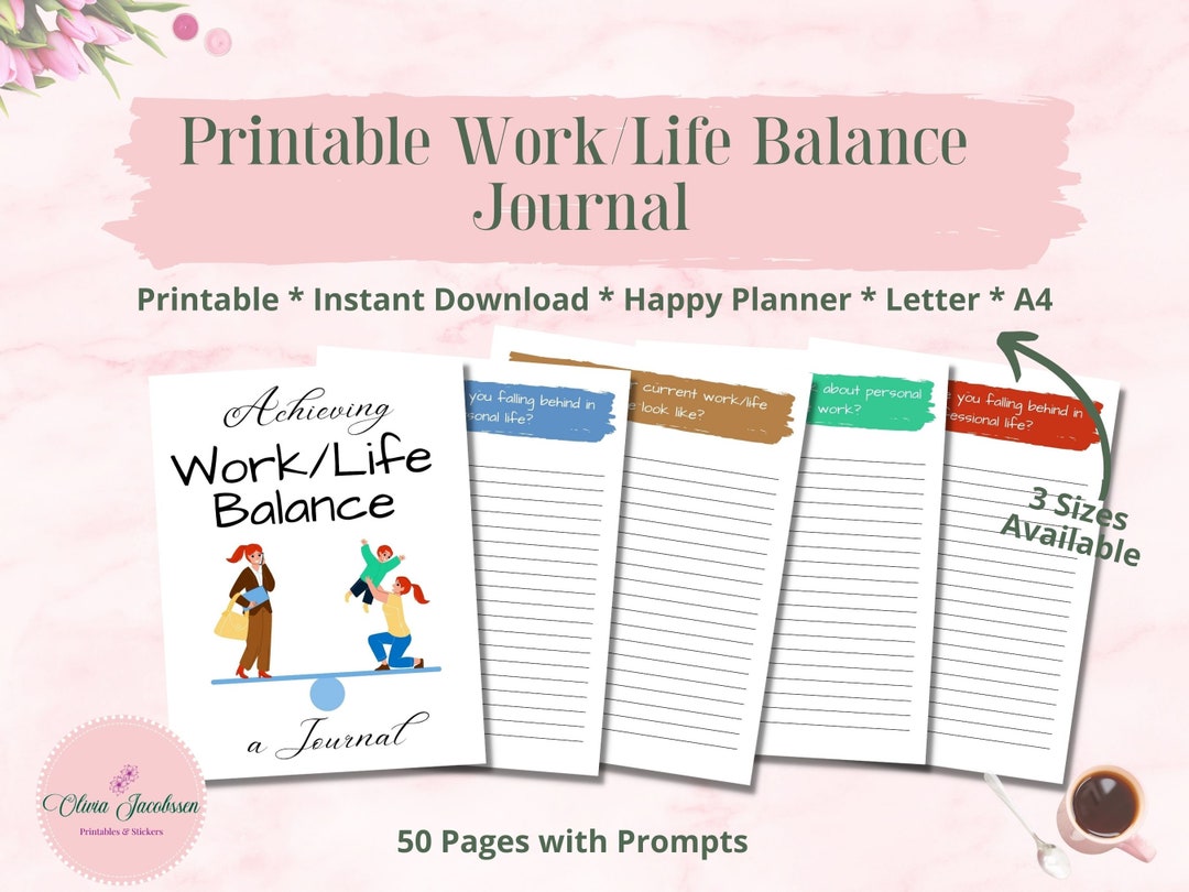 Printable Work/life Balance Journal With Prompts, Guided Work Life