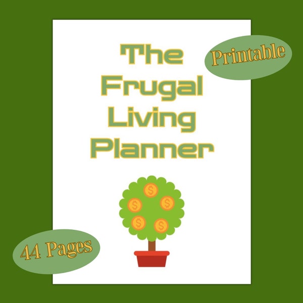 Frugal Living Planner save money budgeting spending tracker meal planning monthly expenses frugal living tips printable instant download