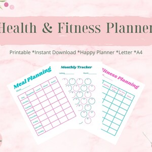Health and Fitness Planner Printable, Big and Classic Happy Planner ...