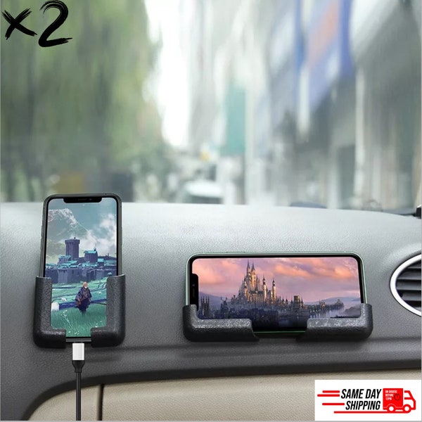 2X Car Accessories, Mini Personalized Phone Holder, Tablet and Phone Stand for Automotive Car, Home, Office, Kitchen, Bedroom