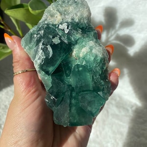 Raw Green Fluorite on Matrix | Stunning Green Fluorite | Natural Green Fluorite | Cubic Fluorite | Extra Large Fluorite