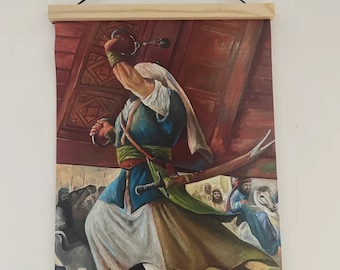 Imam Ali Canvas Print: Triumph at Khaybar, Shia Islamic Art