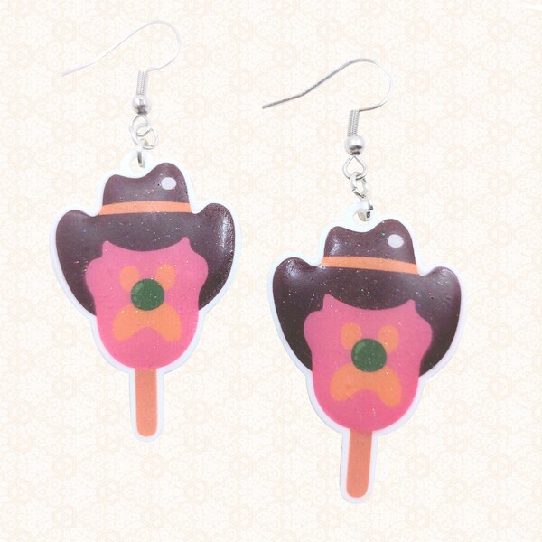 Handmade shrink plastic Bubble O Bill Ice-cream earrings