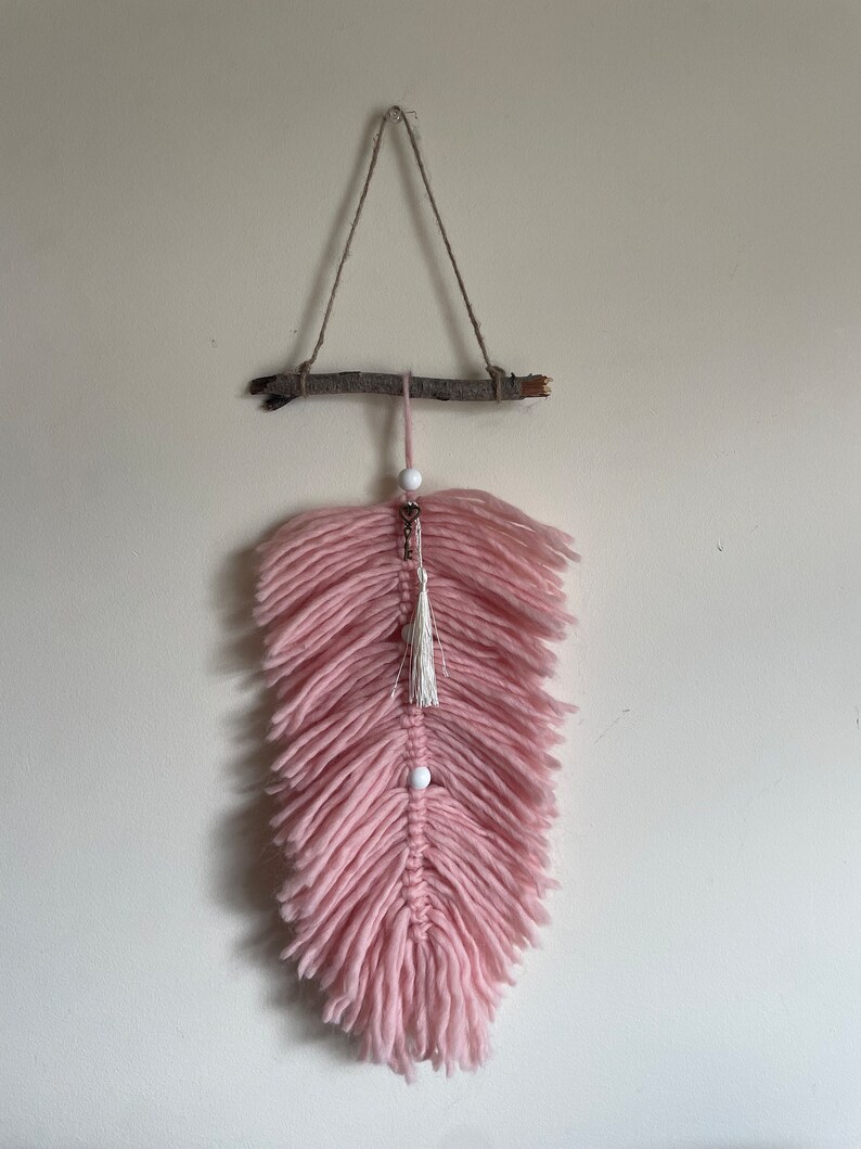 Macrame Leaf Girl Room Pink Girl Room Wall Decor Boho Etsy Canada