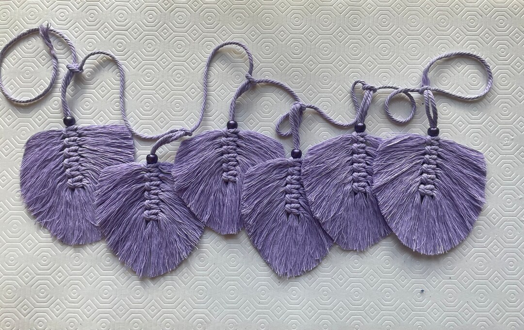 Magnificent Lilac Garland Macramé Feathers Leaf Garland Etsy