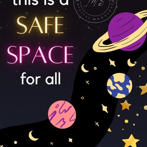Space Themed Science Classroom Posters Lab Safety Biology Chemistry