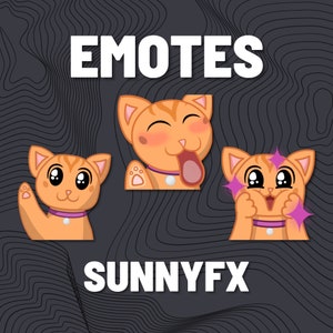 3 Cat Emotes - Orange