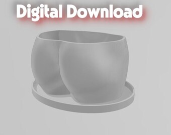 Butt Planter STL File, Funny Succulent Pot 3D Print Model (Digital Download)