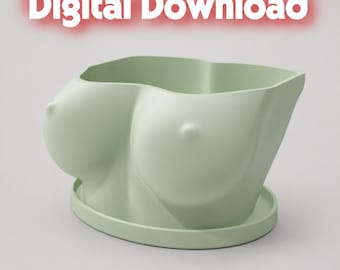 Bust Planter STL File, Female Torso Plant Pot 3D Print Model (Digital Download)