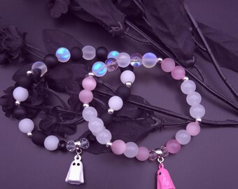 Ghost Charm Stretch Bracelet | Spooky Halloween Jewelry