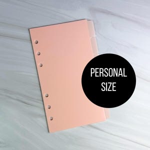 Pink Personal Ring Blank Planner Dividers Side Tab 6- Ring Personal Dividers MM Dividers Planner Accessories