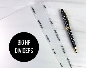 BIG Happy Planner Dividers | Monthly Dividers | Disc Bound Dividers | 11 Disc | Frosted Dividers | Luxe | Planner Accessories