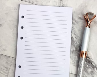 imprimé ligné à taille personnelle, Recharge de papier taille personnelle | encarts pour agendas personnels | Encarts pour notes de format personnel | Empiècements doublés