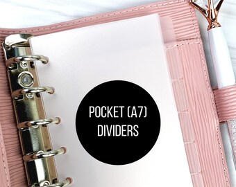 Pocket Rings Planner Dividers A7 Blank Tab Planner Dividers 6 Tab A7 Frosted 6 Ring Dividers PM Agenda Dividers