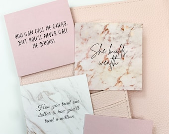 Chic Planner Cards (Set of 5) | Journal Cards | Pocket Cards | Planner Inserts | Journal Cards | Inspirational Quote Cards | Affirmations