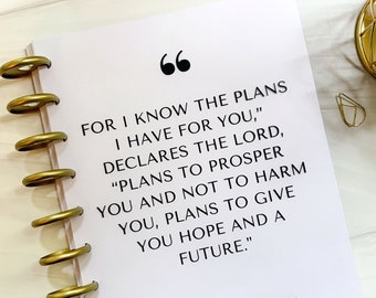 Classic Happy Planner Scripture Dashboard Jeremiah 29:11