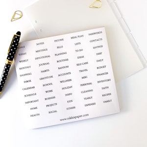 Foiled tab stickers with frosted A5 dividers