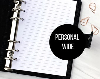 Personal Wide Lined Paper Personal Wide Note Refills