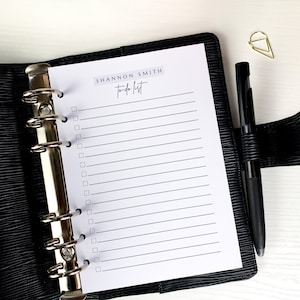 Personal Wide To Do List Personalized Inserts Planner Pages Personal Wide To Do List  Personal Wide 6-Ring Inserts