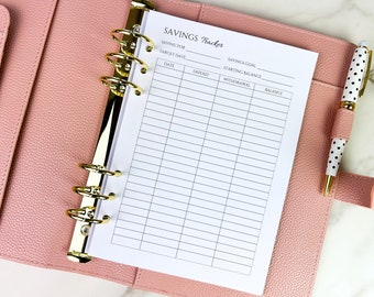 Printed A5 Savings Tracker Inserts A5 Planner Inserts | A5 Size Savings Tracker Inserts A5 Sinking Funds Tracker Budget Planner Inserts