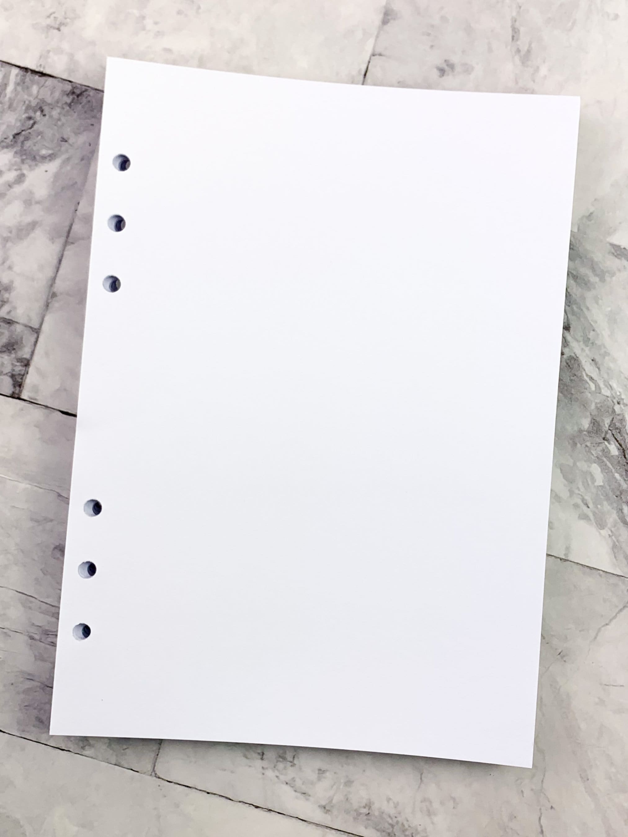 Blank A5 Paper | A5 Refill Paper | Inserts for A5 Planners | 120 GSM A5 Paper | Available in Pre-Punched or Unpunched