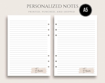 Personalized A5 Planner Inserts Printed A5 Lined Paper A5 Notes Pages A5 Refill Printed Inserts for A5 Planners