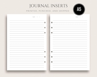 Printed A5 Journal Inserts, A5 Journal Pages | Full Page Journal | Journal Entries | Daily Journaling Inserts | Gratitude Inserts