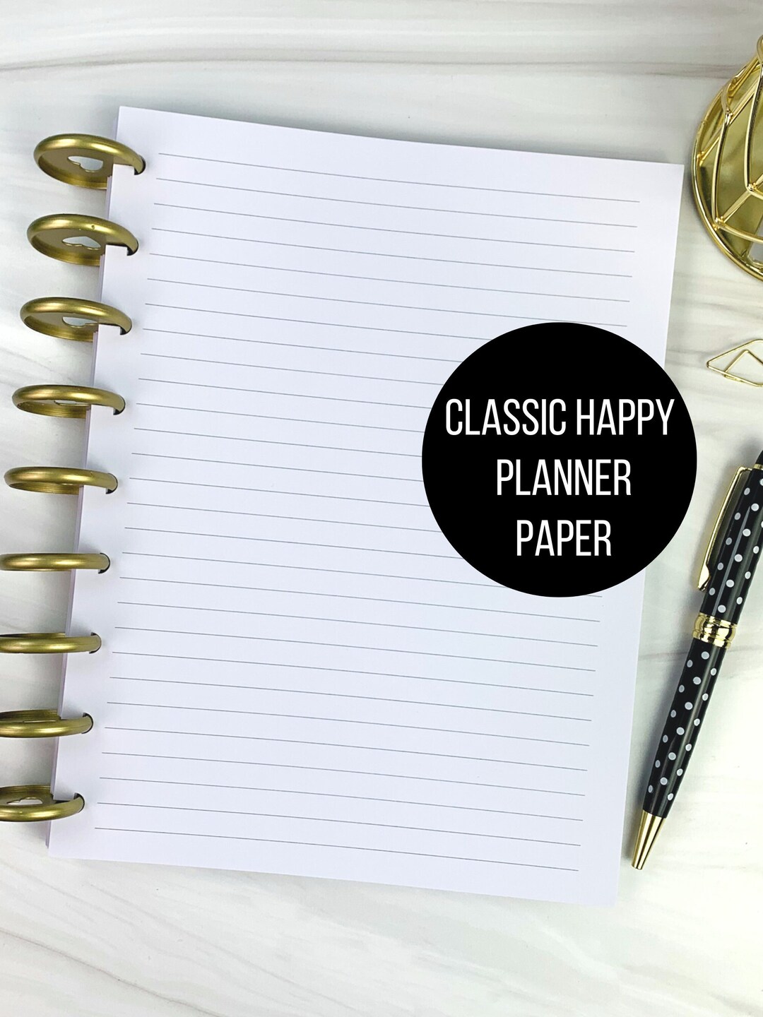 Lined Classic Happy Planner Paper Disc Bound Refill Paper No Etsy