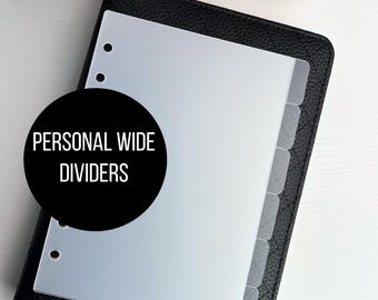 Blank Personal Wide Dividers Side Tab 6 Tab Frosted Personal Wide Dividers 6 Ring Planner Organization