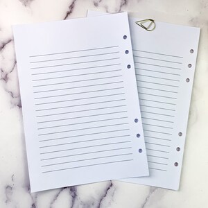 Lined notes are on the back of each sheet